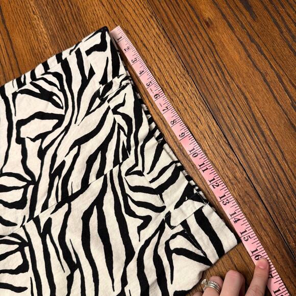 Rachel Zoe Zebra Print Wide Leg Pull On Pants Linen Blend Women's Size M Boho - Picture 8 of 9